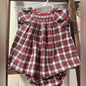 Plaid smock set